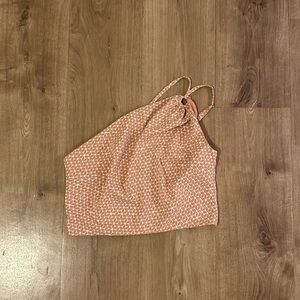 Pink Patterned One Shoulder Sleeveless Top